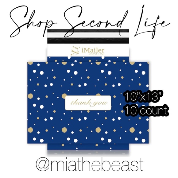 📦 3/$20 - 10 BLUE/GOLD Polymailers - 10 x 13” + 10 FREE stickers - Picture 2 of 4